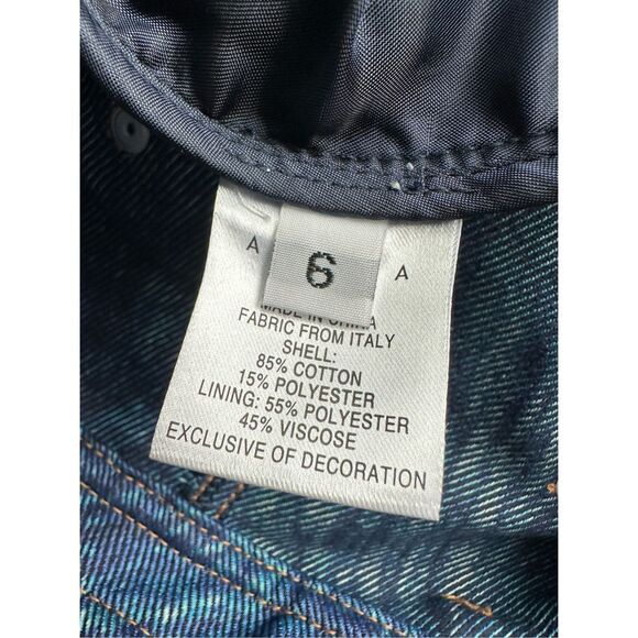 NWT Area Crystal Embellished Fur Print Sleeveless Godet Mini Dress Indigo Size 6 - Picture 13 of 13